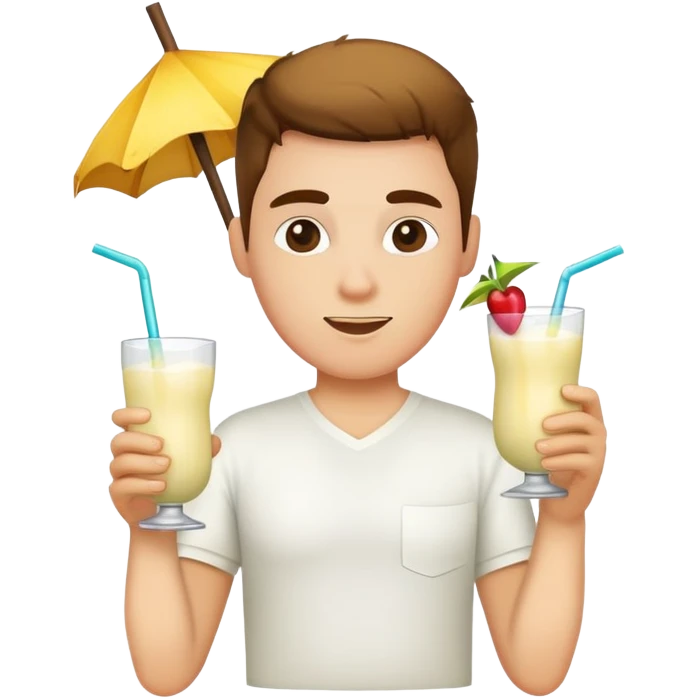 Shit drinking pina colada emoji