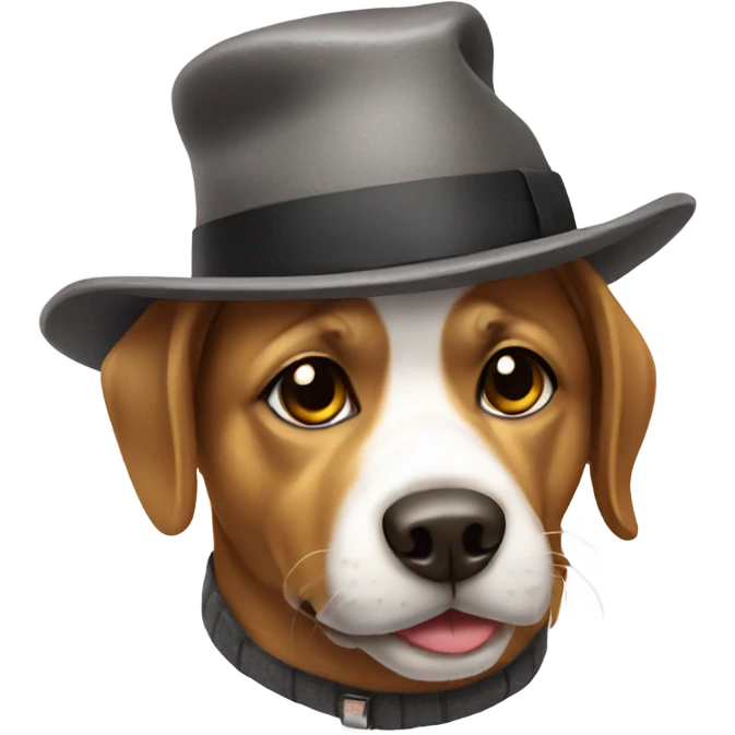 Dog wearing a hat emoji