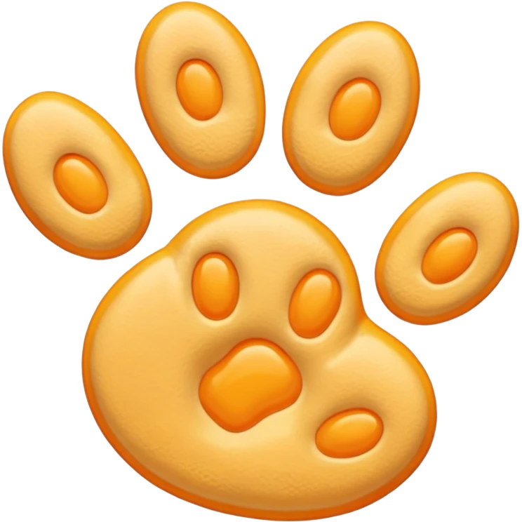 a very light pale pastel yellowy orange pawprint emoji