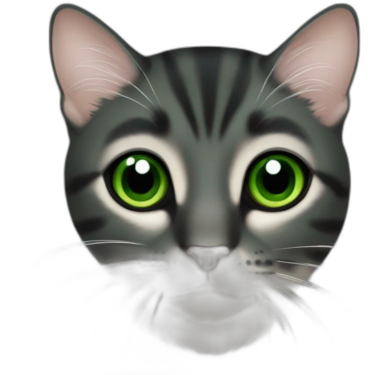 Gato negro ojos verdes emoji