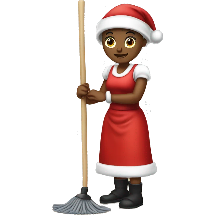 Create a black Mrs claus mopping  emoji
