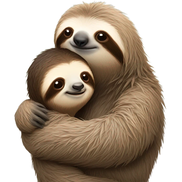 Sloth hugging baby sloth emoji