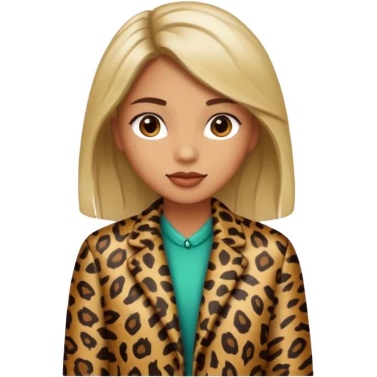 Girl with animal print jacket emoji