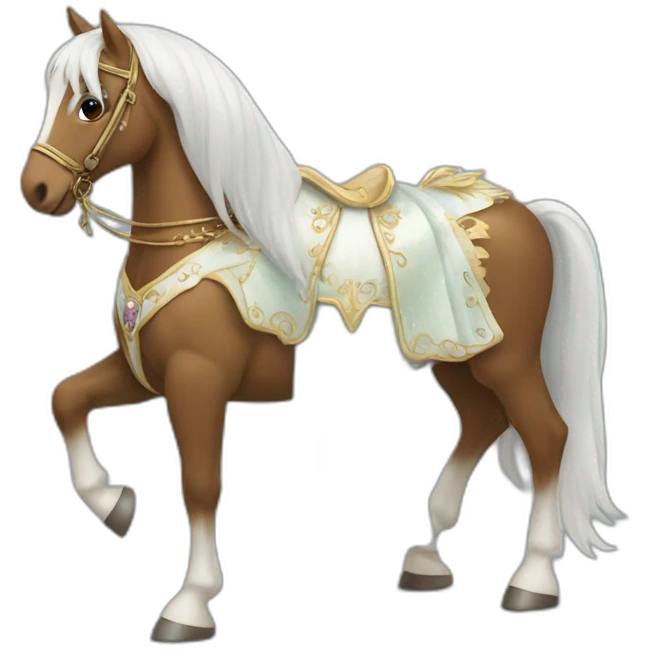cheval en robe de princesse emoji