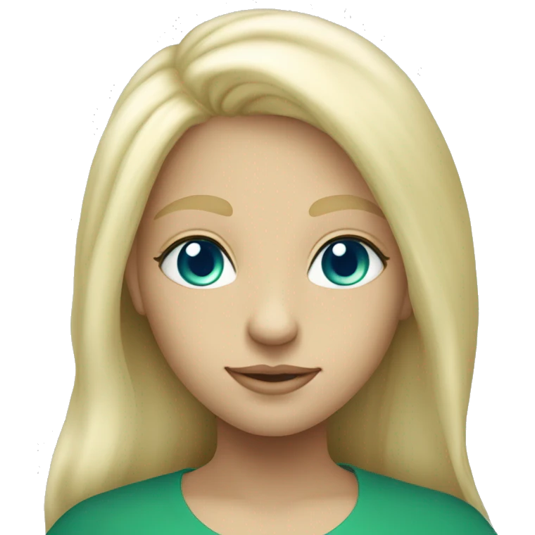 nordic pleiadian in green clothing with thin face long blonde hair and blue eyes emoji