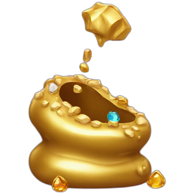 Gold poo with gems emoji