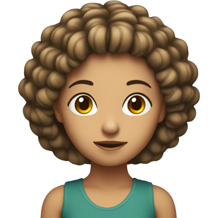 menina branca com o cabelo cacheado curto emoji