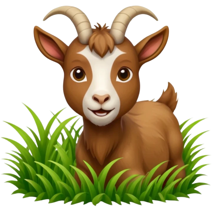 goat in the process of biting grass emoji