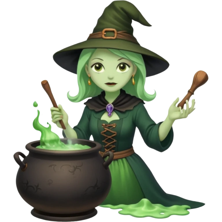 green witch cooking potion emoji