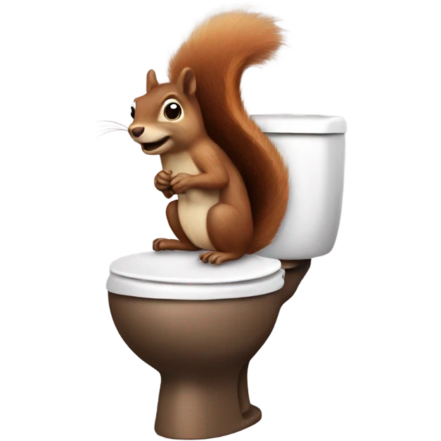 Squirrel on a toilet with brown fart clouds emoji