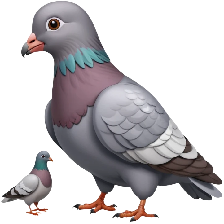 Giant pigeon eating a human  emoji
