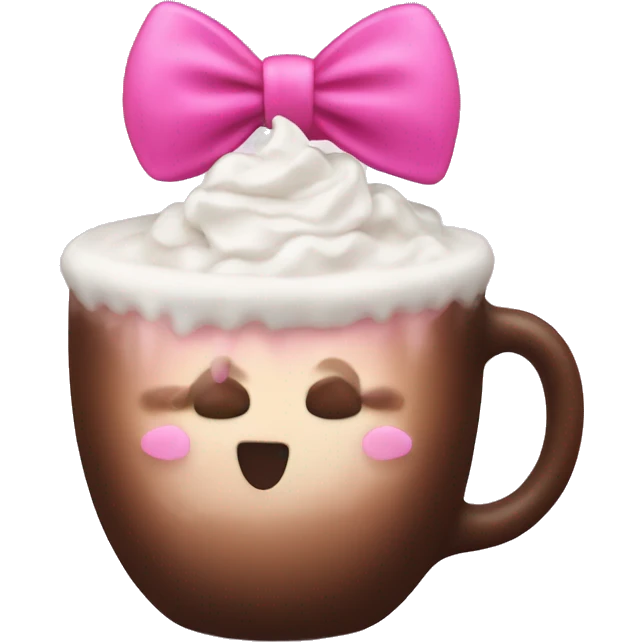 Hot coco with pink bow emoji