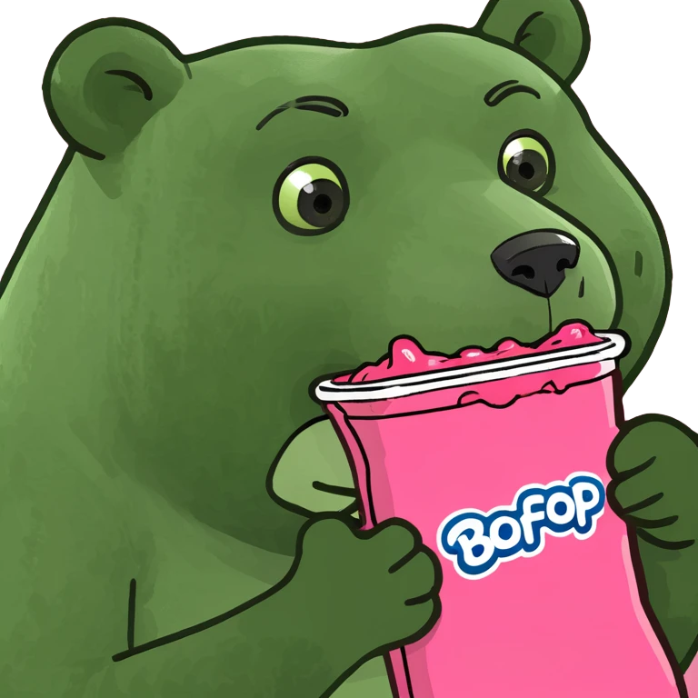 bear eating pink slop emoji