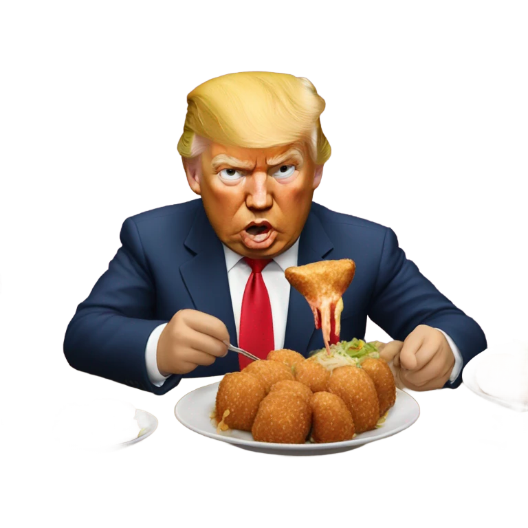 Trump eating mici emoji