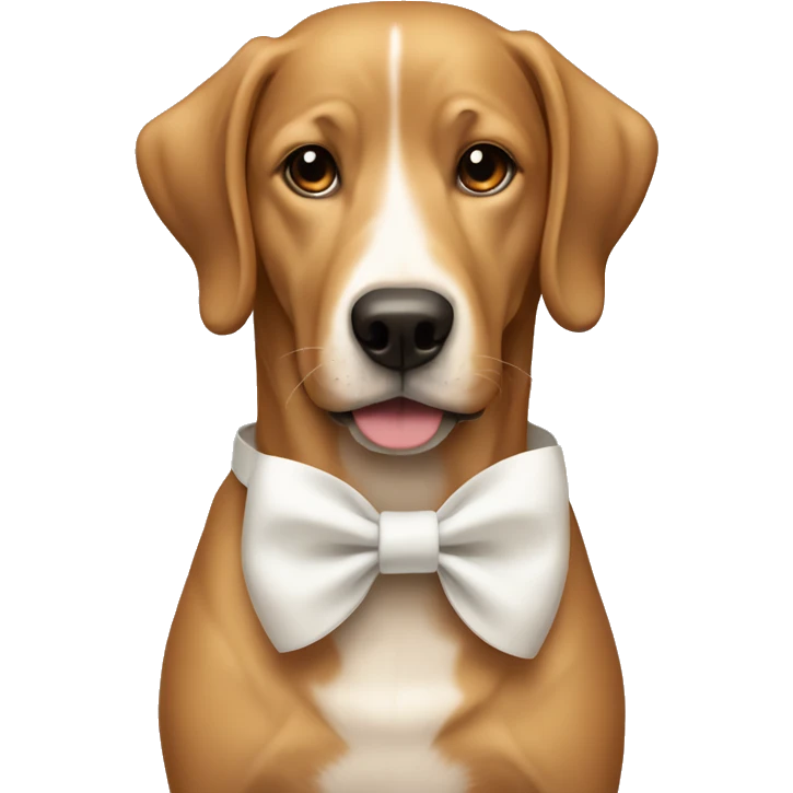 Light brown dog with white bow around neck  emoji