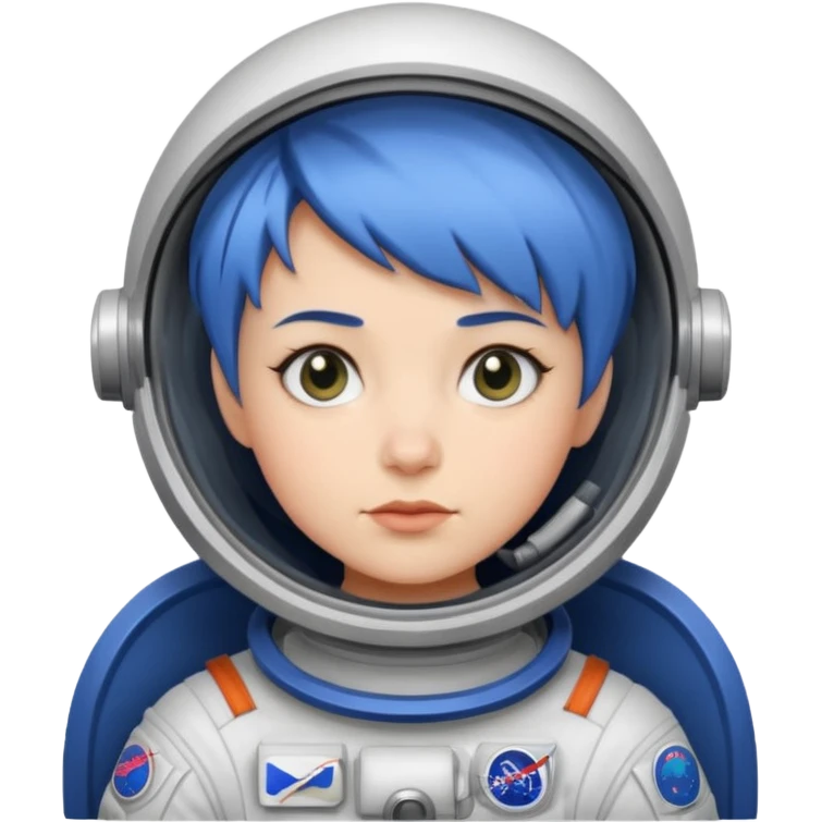 Female astronaut with short blue hair emoji