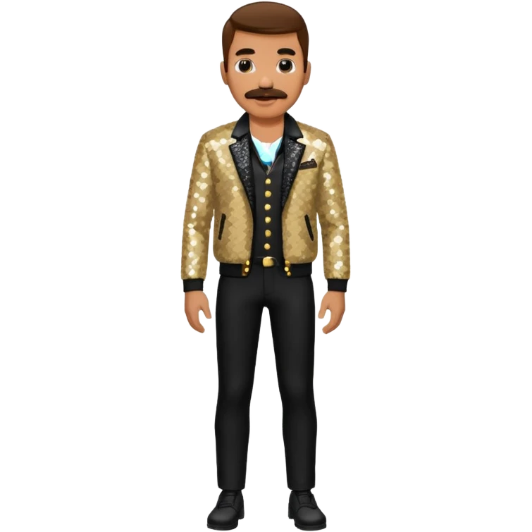 man with mustache with night club outfits emoji