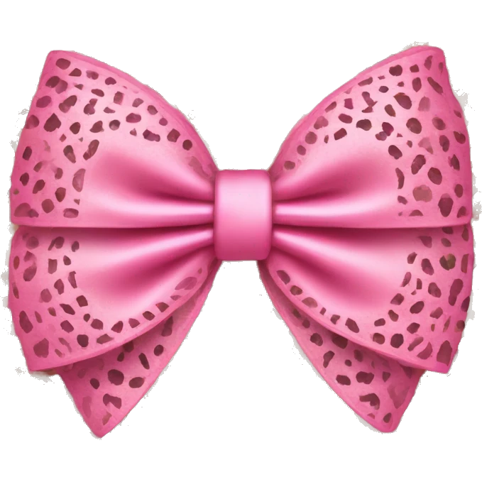 Lace pink bow on a leopard emoji