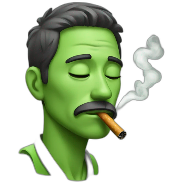 Man Smoking green weary tired emoji