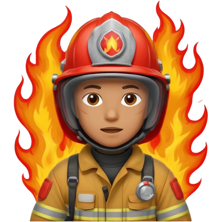 Firefighter on fire emoji
