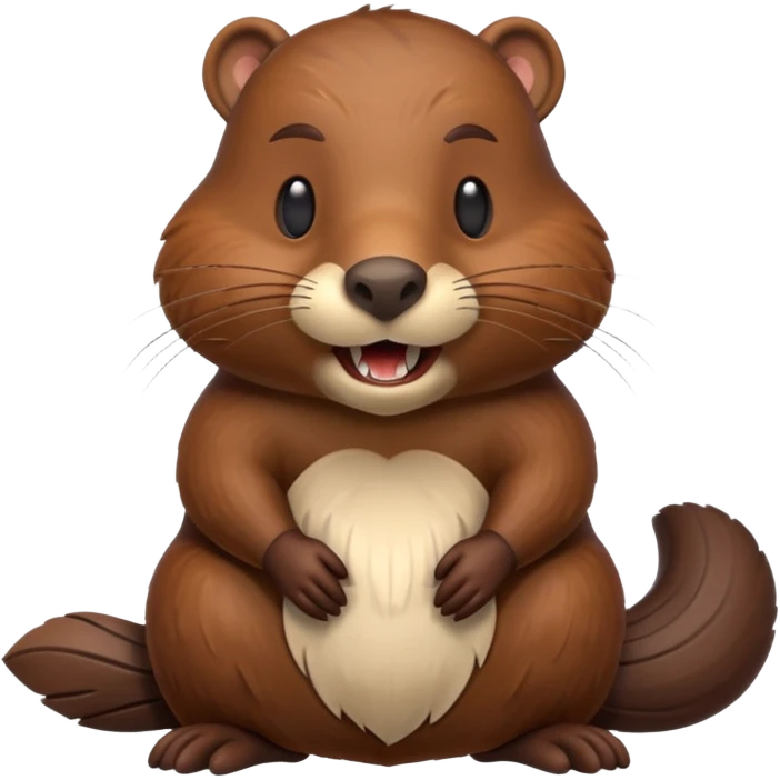 3d style beaver emoji