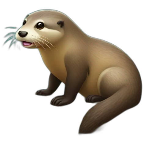 Loutre sur une vache emoji