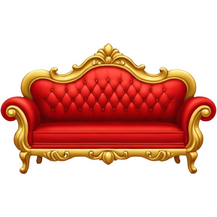 rococó sofa rojo con dorado emoji