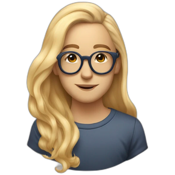 Mac miller avec fille longs cheveux blonds et lunettes emoji