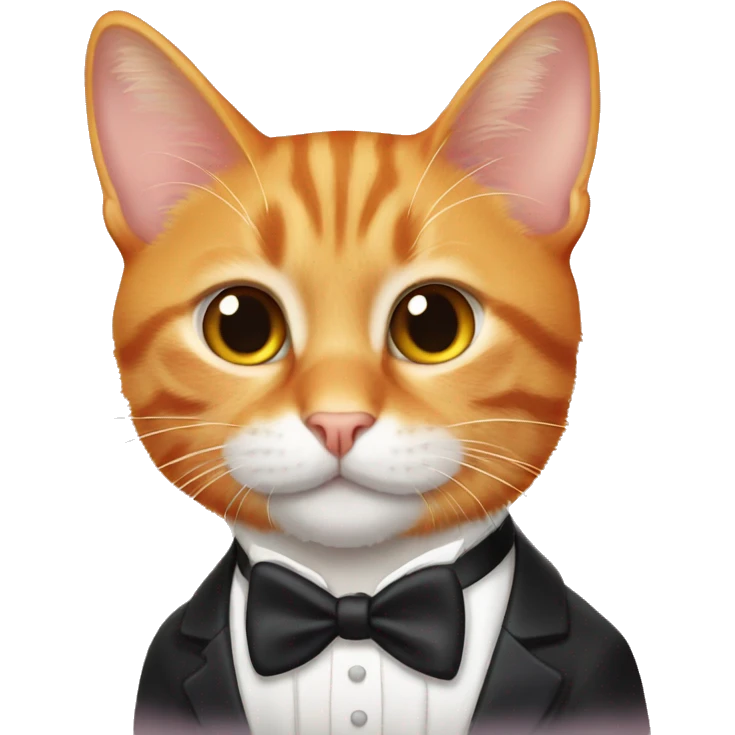 Orange tabby cat in tuxedo emoji