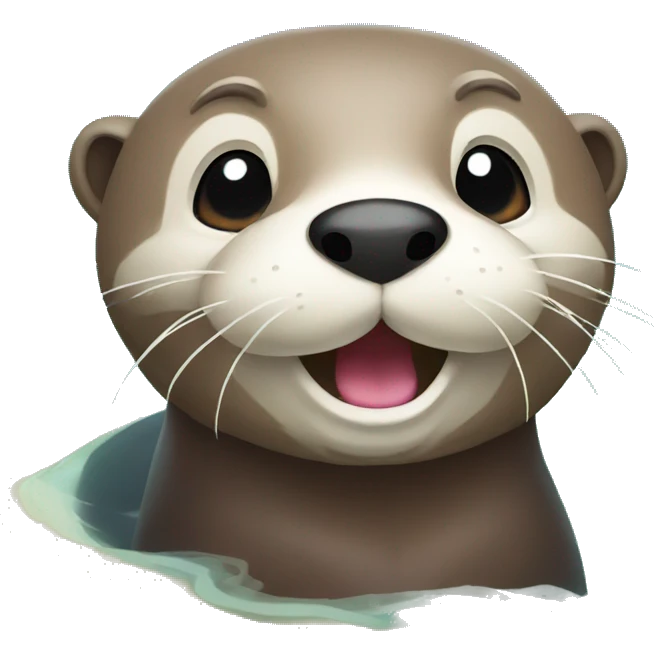 Otter swimming beach emoji