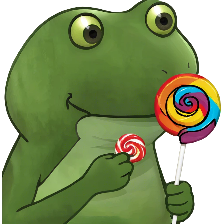 Frog with lollipop emoji