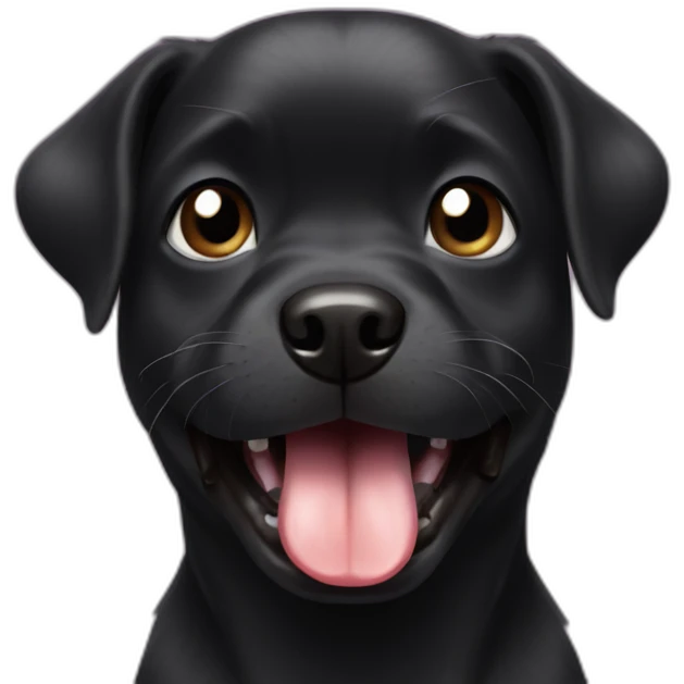 little black dog tongue out emoji