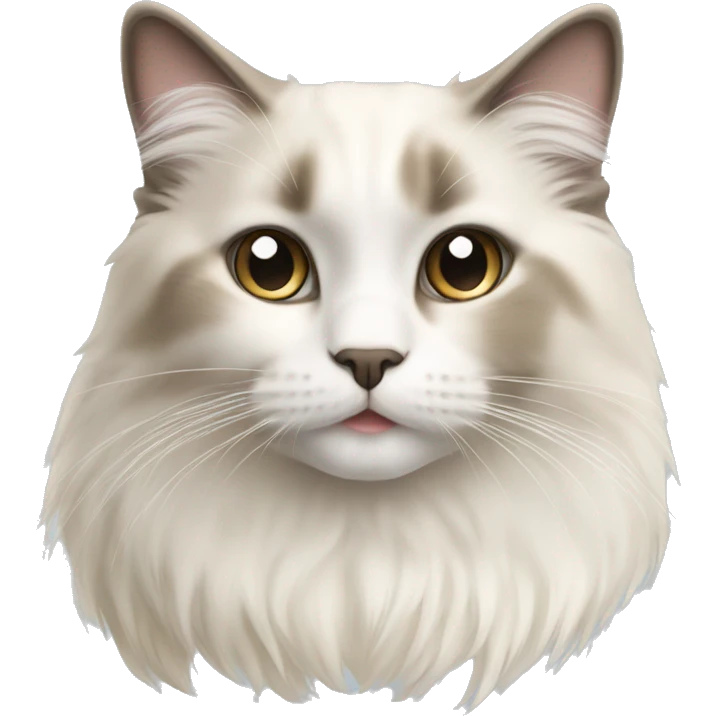 white and beige ragdoll cat emoji