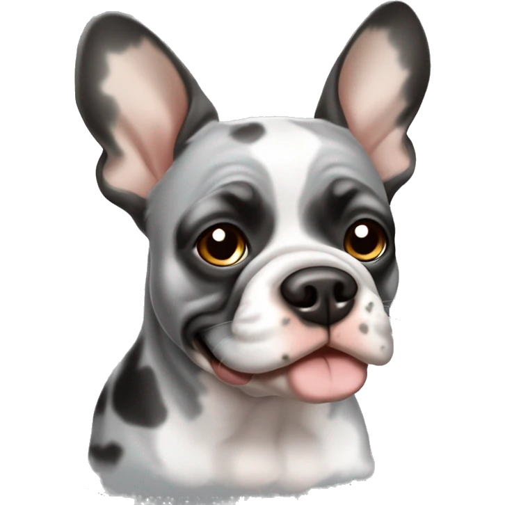Merle French bull gray black white brown emoji