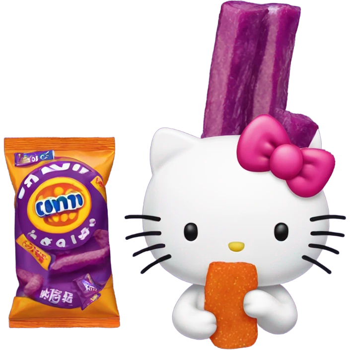 Hello kitty eating takis emoji