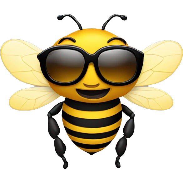 bee with sunglasses  emoji