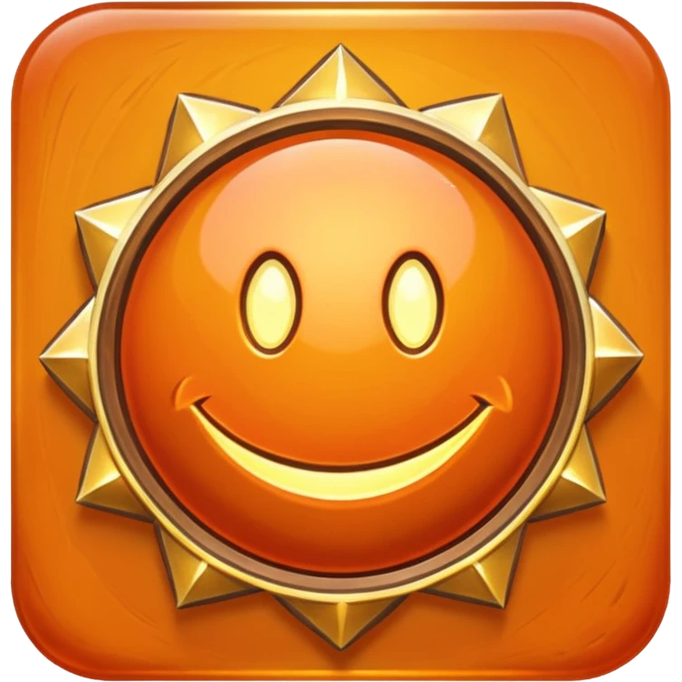 The Heathstone logo but orange emoji