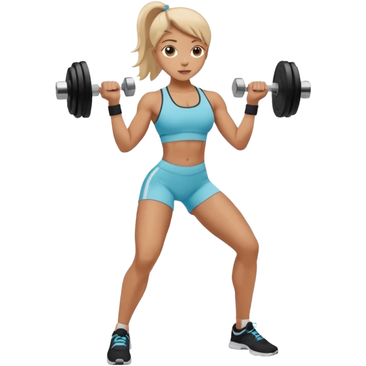 fit person wearing clothes lifting dumbbells,sideways photo emoji