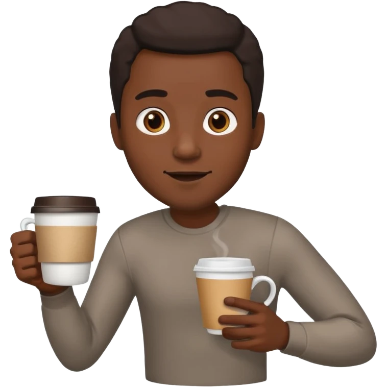 Morning Coffee Runner black man  emoji