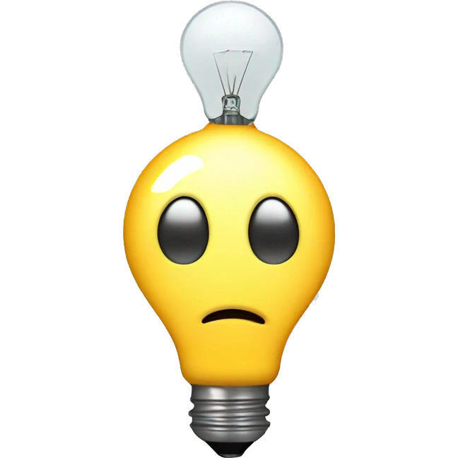 sad face with a light bulb  emoji