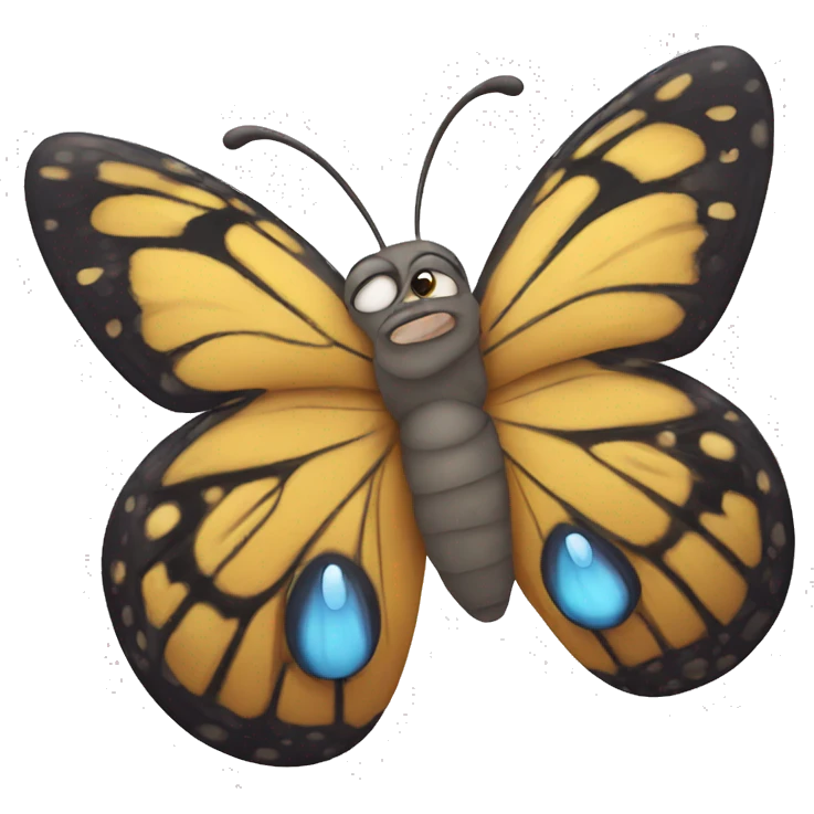 Crying butterfly emoji