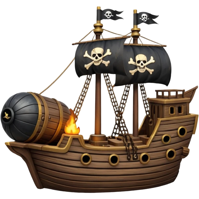 pirate ship bomb emoji