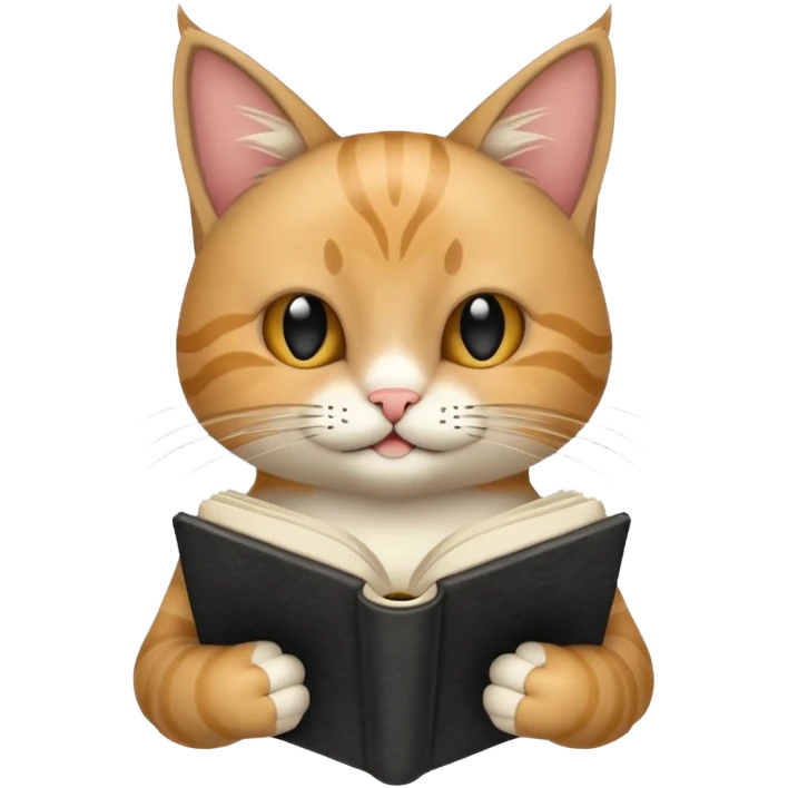 gato del egeo con manchas negras feliz en abriendo una libreta anillada  emoji