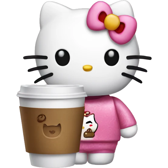 Hello-kitty hello-kitty with a coffee emoji