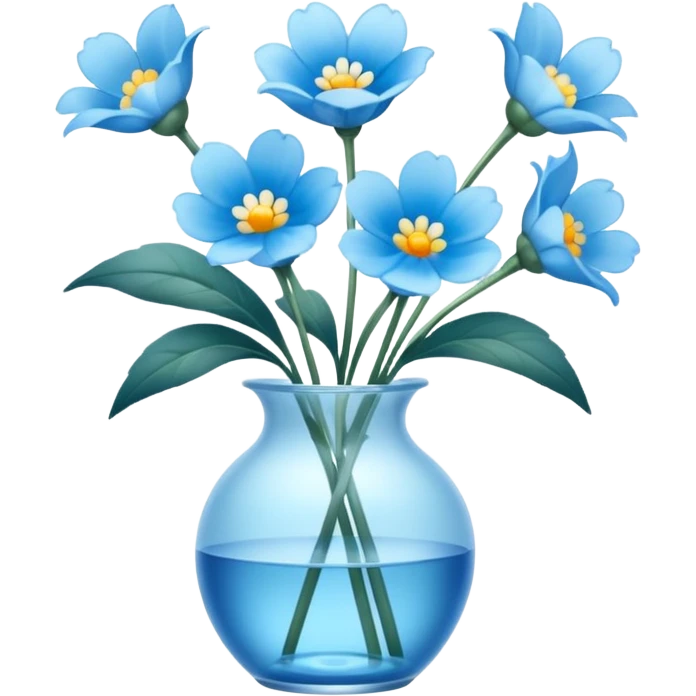 Light blue flowers in vase emoji