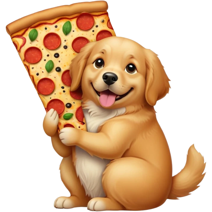 Dog with pizza emoji