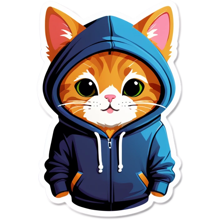 Cat wearing a hoodie emoji