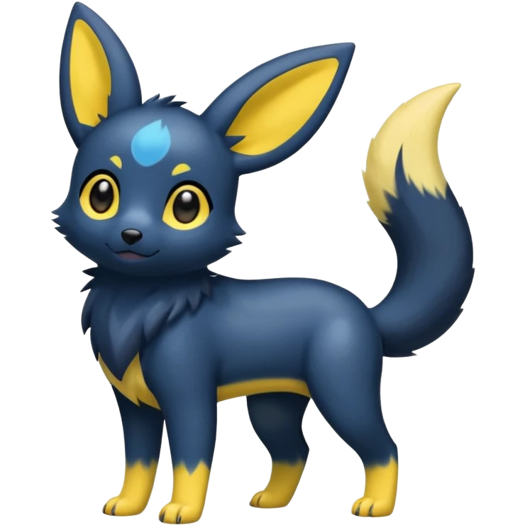 Cool cute edgy kawaii Quilava-Umbreon-animal-creature-hybrid full body emoji
