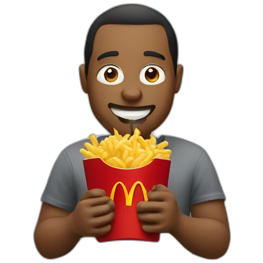 Man eating mcdonalds emoji