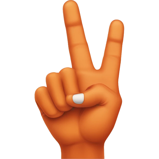 Hook’em horns hand sign Texas longhorns orange index finger and pinky raised in shape of the letter U emoji